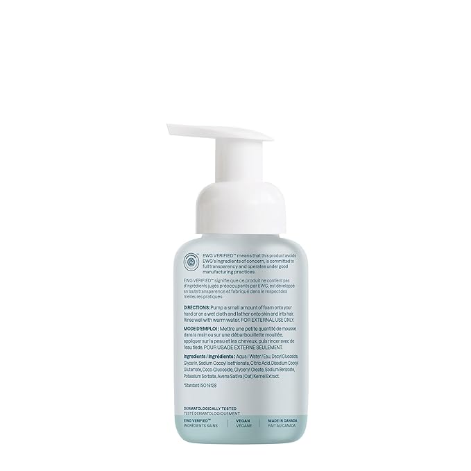 ATTITUDE 2-in-1 Shampoo and Body Wash for Baby, EWG Verified, Plant- and Mineral-Based Ingredients, Dermatologically Tested, Vegan Products for Sensitive Skin, Unscented, 8.4 Fl Oz