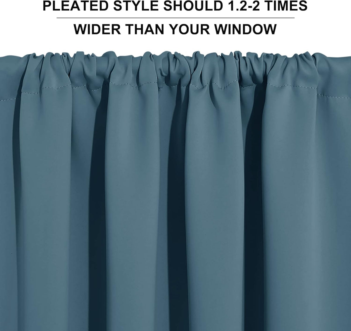 RYB HOME Bathroom Curtains for Small Window, Room Darkening Privacy Assured Curtains Drapes Lights & Draft Blocking for Kitchen Pantry, W 42 x L 45 inches, 2 Panels, Slate Blue