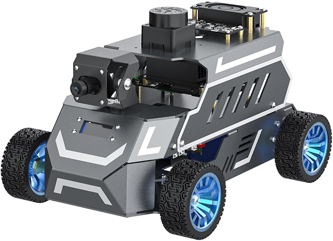 Yahboom Raspberry Pi 5 8GB for AI Robot Car,Supports RVIZ Simulation ROS2,TOF Lidar,SLAM Mapping Navigation, Tracking and Obstacle Avoidance(Standard Ver Without Pi5)