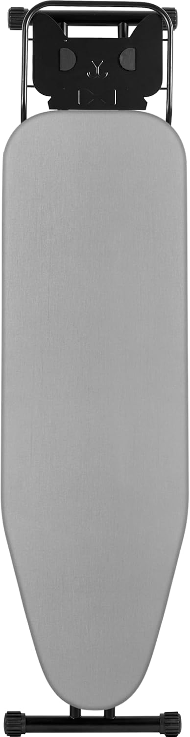 Ironing Board 13" X 43" W/Height Adjustable,Safety Iron Rest,Extra Heavy Cover,Heat & Scorch Resistant Fabric, Anti-Skid Feet,Easy to Fold Gray