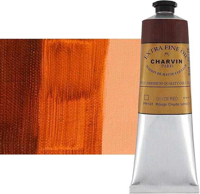 Charvin Extra Fine Oil Paint, Red Oxide 150 ml - Triple-Milled, Rich Texture, Poppy Oil-Based, Light-Fast, Handmade, Archival Quality