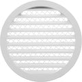 Repa Market 10" Inch Aluminum White Soffit Air Vent Cover - Louvered Round Gable Vent with Mesh Screen - Exhaust/Intake Ventilation Grill for House, Attic, Bathroom - Outdoor Metal Duct Grate