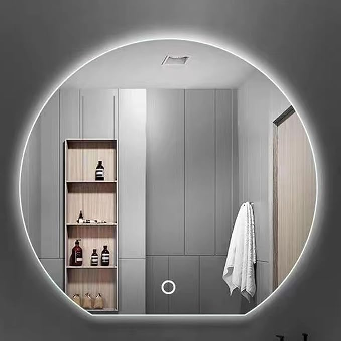 Bathroom Mirror with LED Lights, Wall Mounted Bathroom Mirrors, Bathroom Mirrors with Touch, 3 Colour Dimmable and Demister Pad, IP44 Smart Mirror(35.4"/90cm)