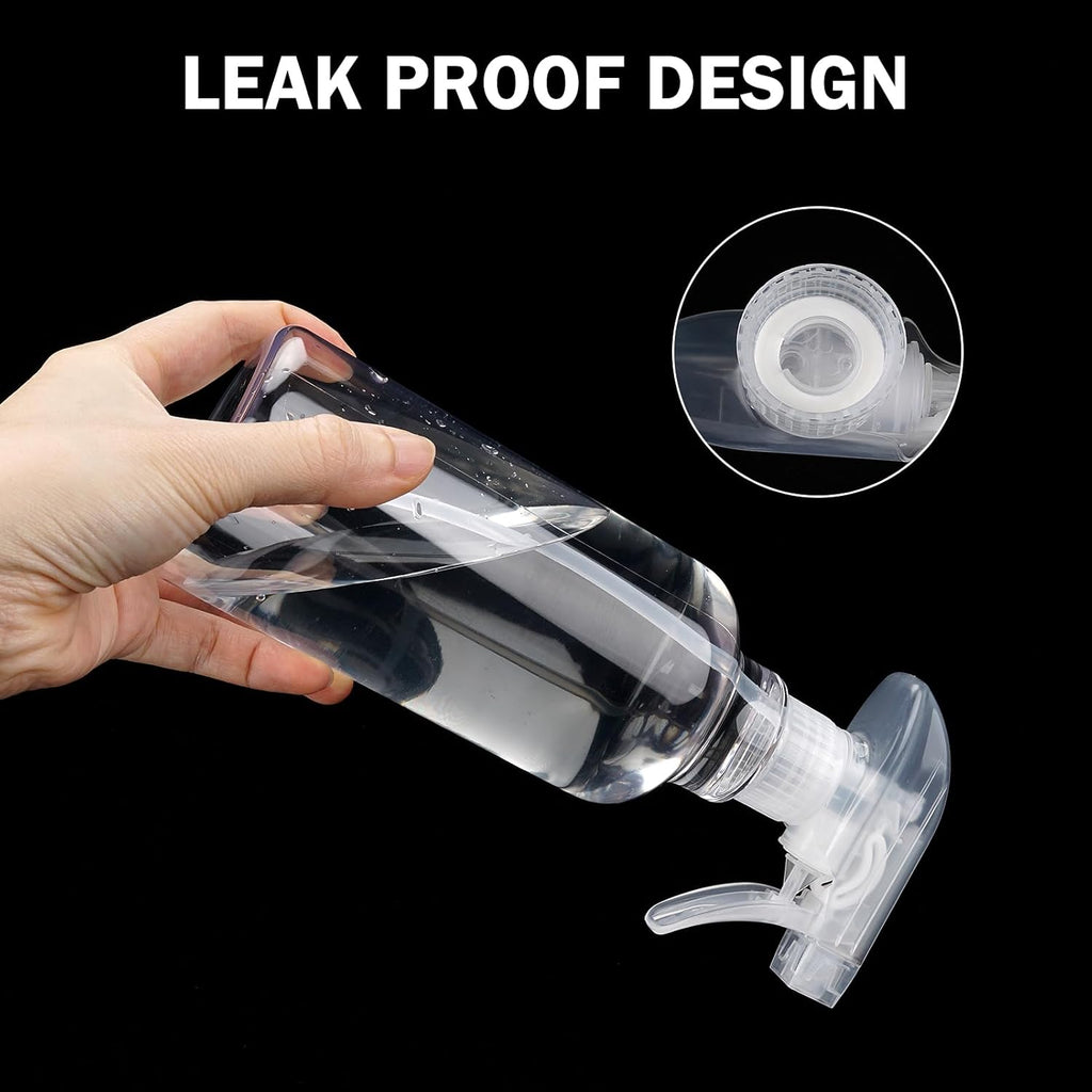 Plastic Spray Bottles Empty Spray Bottle 16.9oz/500ml 2 Pack Heavy Duty Spraying Bottles Mist/Stream Water Bottle for Cleaning Solutions, Essential Oils, Hair (Clear)