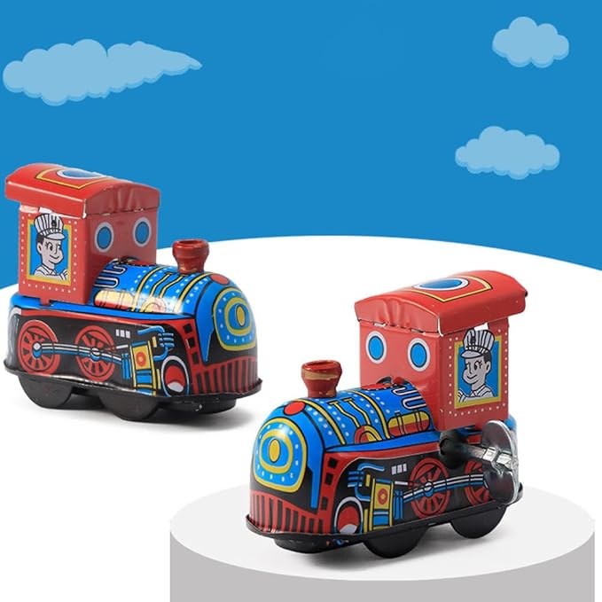 TOYANDONA Tin Locomotive Wind up Toys Windup Toys Train Wind- up Toy Wind up Toy Boat Motor Tin Toys Vintage Wind- up Kids Toys Mini Toys Kid Toy Wind-up Toy Tinplate Iron Sheet Clock Child
