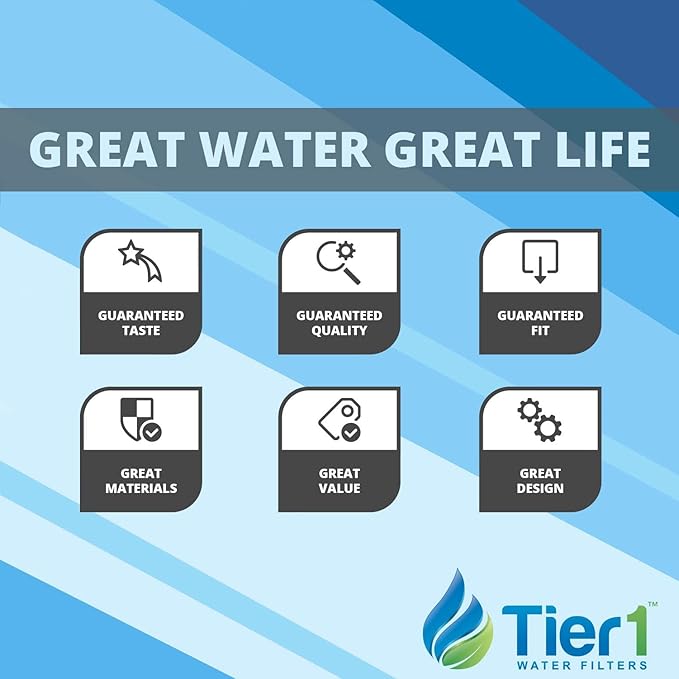 Tier1 10 Micron 10 Inch x 2.5 Inch | 6-Pack Whole House Carbon Block Water Filter Replacement Cartridge | Compatible with Pentek EPM-10, 155634-43, EP-10, CB-25-1010, Home Water Filter