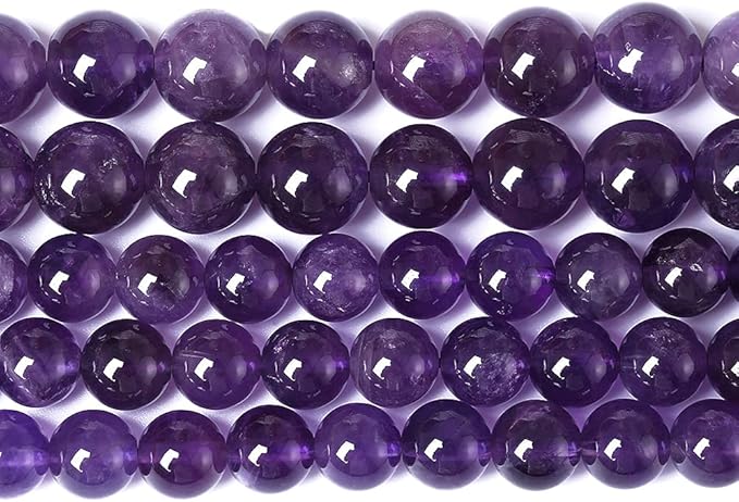 10mm 38pcs Natural Amethyst AAAAA Purple Crystal Quartz Beads Gemstones Round Stone Beads for Jewelry Making DIY Women's Bracelet Necklace Earrings