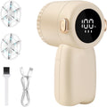 Rechargeable Fabric Shaver,Electric Lint Remover with Digital Display,3-Speeds Sweater Shaver for Clothes and Furniture (Beige)