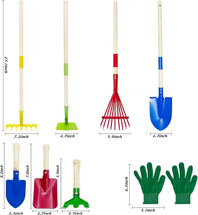 Kids Gardening Tools Outdoor Toys Set Backyard Play Educational STEM Learning Pretend Toys Outdoor Indoor for Toddlers Kids Boys Girls