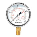 2-1/2" Dial Size, 0-160 Psi Lead-Free Pressure Gauge, Glycerin Liquid Filled, 1/4" NPT Lower Mount, Stainless Steel Case, for Regulator, Potable Water Pump, RV Hose, Well, Air, Pressure Test