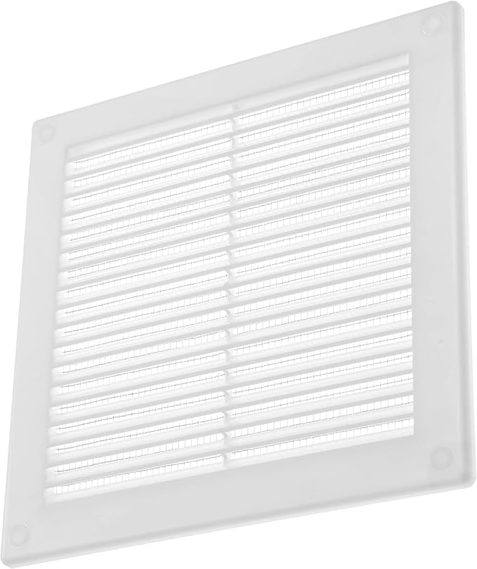 Vent Systems 6'' x 6'' Inch White Soffit Vent Cover - Pack of 100 - Flat Square Air Vent Louver - Grille Cover - Built-in Insect Screen - HVAC Vents for Bathroom, Home Office, Kitchen 6x6 Inch