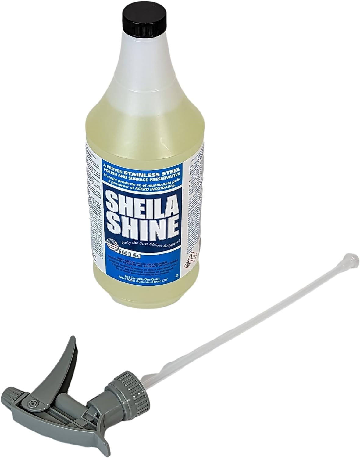Sheila Shine 32 Oz. Stainless Steel Cleaner and Polish Trigger Spray, Protect Household Kitchen Surface, Removes Grease, Fingerprint, Watermark, Polish & Leaves a Streak Free Shine for Home Appliances