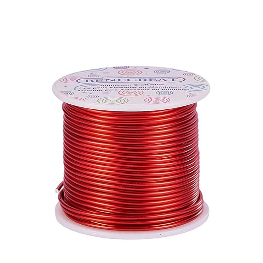 BENECREAT 12 17 18 Gauge Aluminum Wire (18 Gauge,492 FT) Anodized Jewelry Craft Making Beading Floral Colored Aluminum Craft Wire - FireBrick