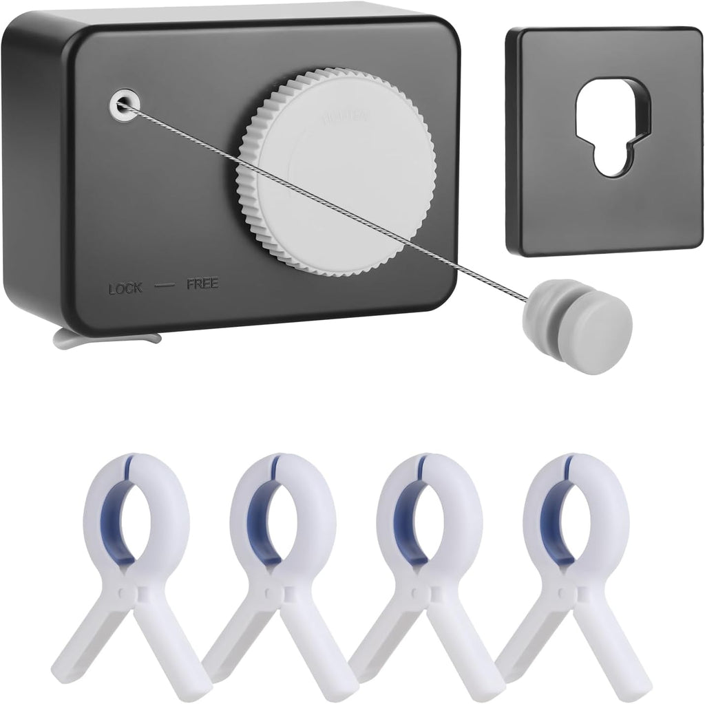 Retractable Clothesline Indoor/Outdoor, Anti-Sag for Drying Clothes Line Retracting Indoor/Outdoor, We Equipped This 13.8 Fts Laundry line Retractable with 4 Large Clips