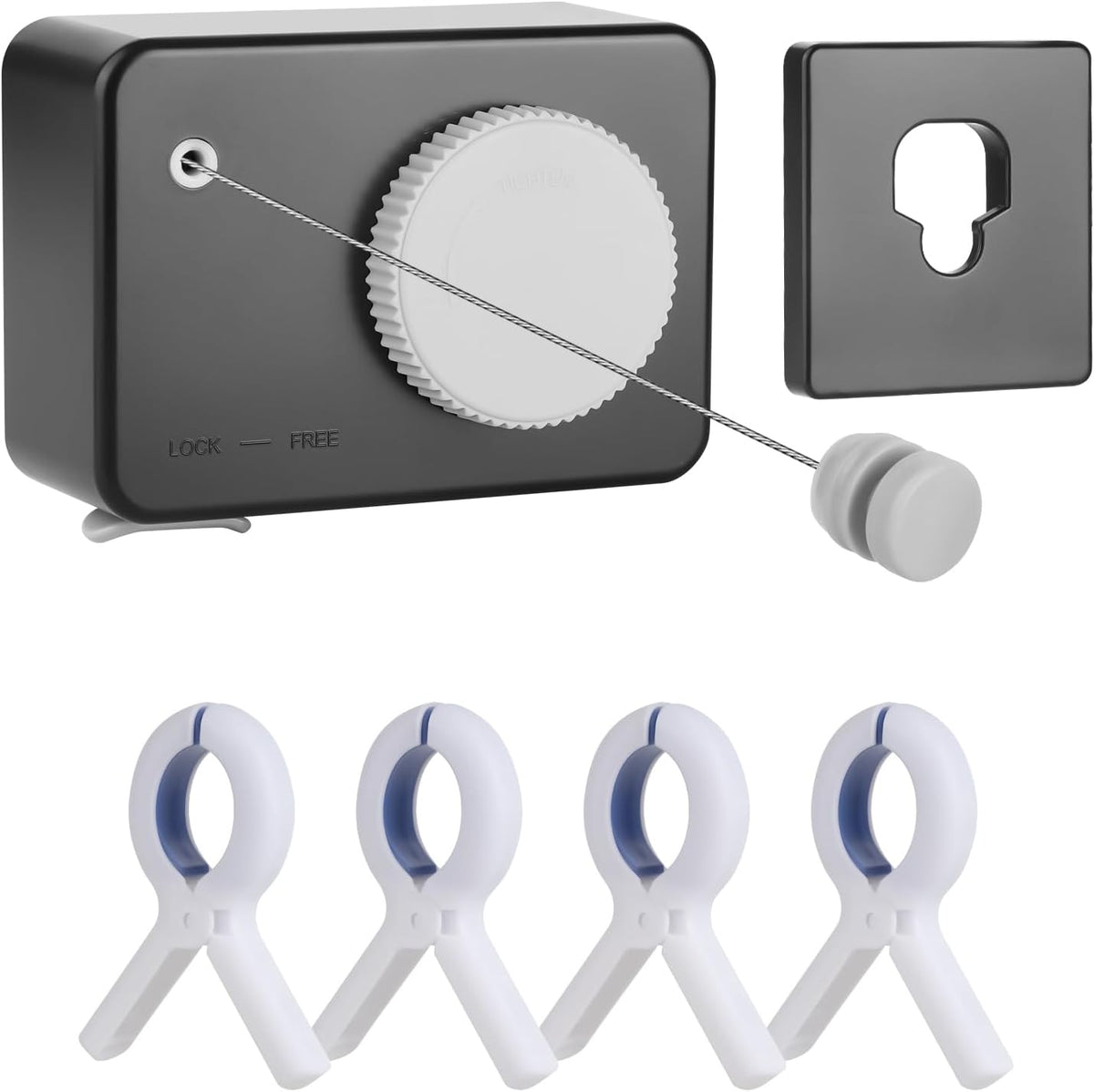 Retractable Clothesline Indoor/Outdoor, Anti-Sag for Drying Clothes Line Retracting Indoor/Outdoor, We Equipped This 13.8 Fts Laundry line Retractable with 4 Large Clips