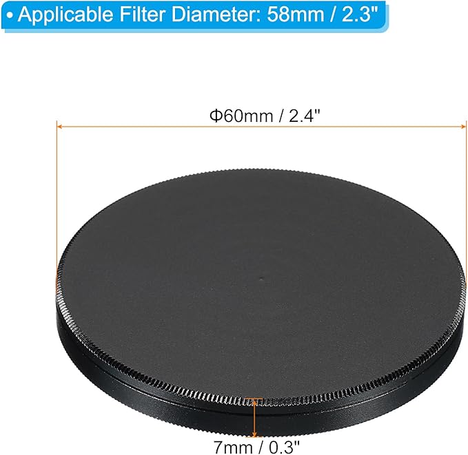 PATIKIL 58mm Lens Cap, 2 Pack Camera Lens Cap Cover Universal Front Metal Lens Filter Stacks Cap Protective Case for 58mm Camera Circular Polarizing Fader ND Filter, Black