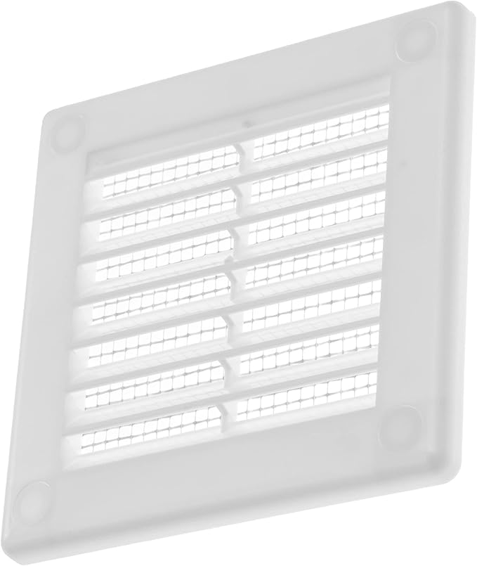 Vent Systems 3" x 3" (Opening Dimensions) - Pack of 5 - White Plastic Soffit Vent Cover - Durable Flat Square Air Vent Grille with Mesh Screen - Ventilation Grill Wall & Ceiling Indoor & Outdoor
