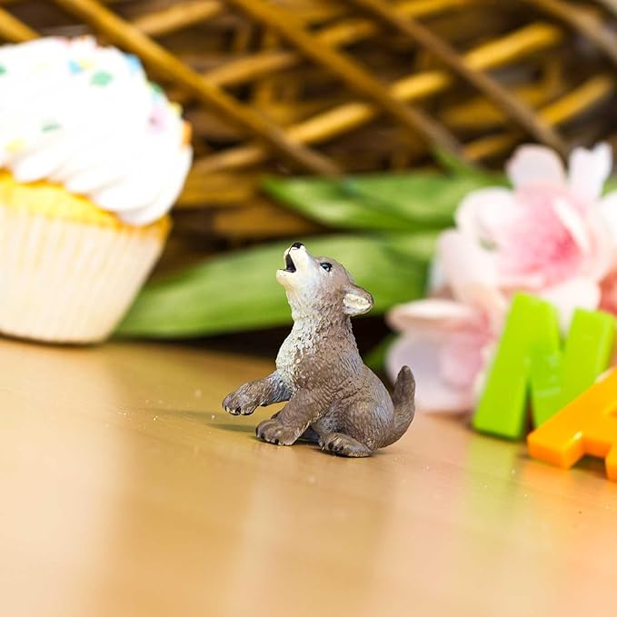 Safari Ltd. Wolf Pup Figurine - Detailed 1.85" Plastic Model Figure - Fun Play Toy for Boys, Girls & Kids Ages 1+