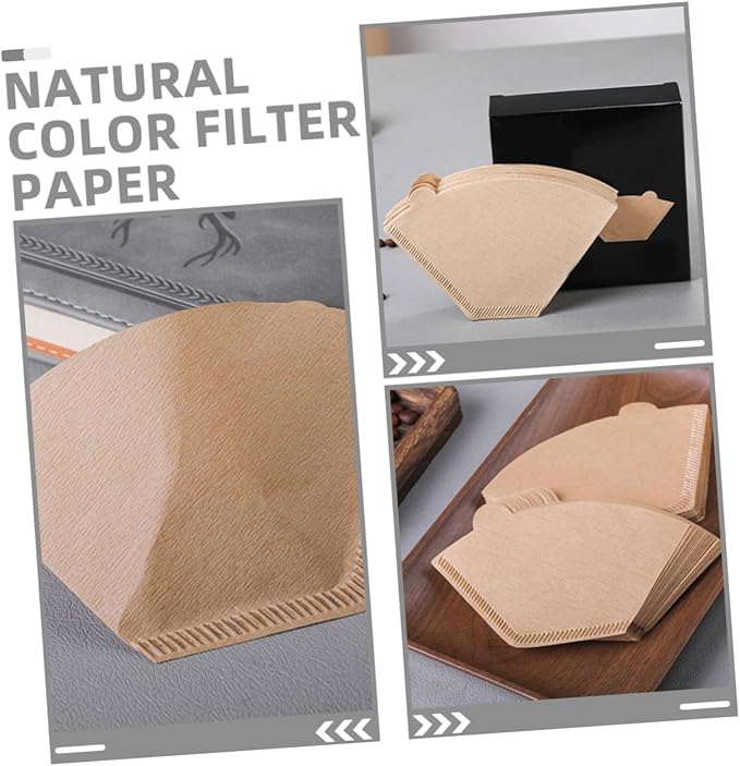 200pcs Unbleached Coffee Filter Papers for Drip Coffee Makers and Espresso Machines Cone Filters for Flavor Extraction Brewing Accessories