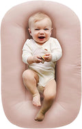 Baby Lounger, Baby Lounger for Newborn 0-12 Months, Portable Infant Lounger Soft Cotton Breathable for Home & Travel (Pink)