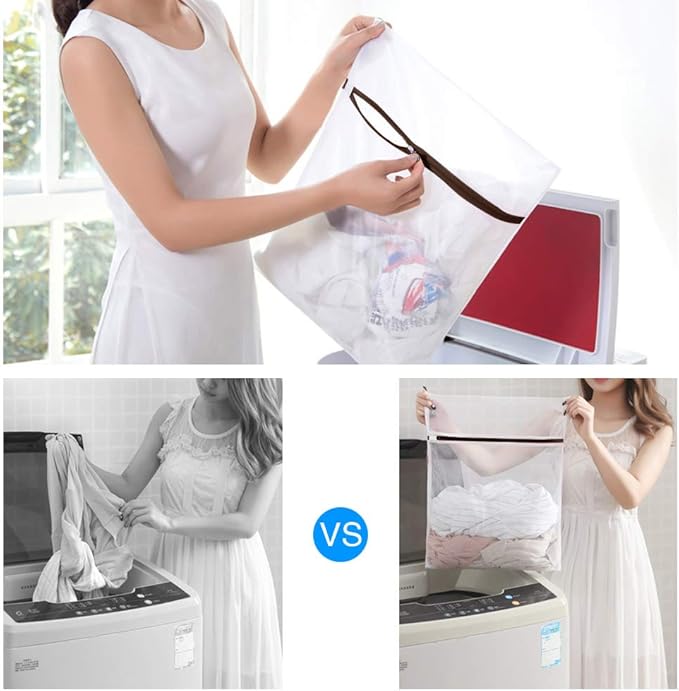 GOGOODA Mesh Laundry Bags for Delicates with Premium Zipper, Travel Storage Organize Bag, Clothing Washing Bags for Laundry, Blouse, Bra, Hosiery, Stocking, Underwear, Lingerie (6 PCS)
