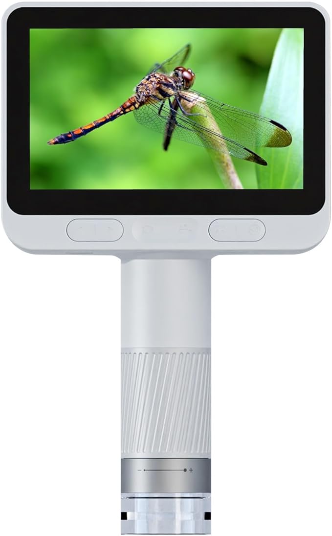 Microscope for Kids, Kids Microscope with 4.0" IPS Screen, Portable Digital Pocket Microscope for Kids 8-12, Miniscope Kids Compatible with iPhone Android Computer