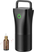 Portable Car Air Purifier - Homintell Mini Air Purifiers for Smokers and Allergies Air Cleaner, True Hepa Air Filter, Aromatherapy bottle