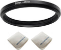 52mm Lens to 46mm Camera Lens Adapter 52mm to 46mm Step Down Ring Adapter Ring for All Brands of UV ND CPL, with Premium Lens Wiping Cloth 2 Pack (52mm-46mm)