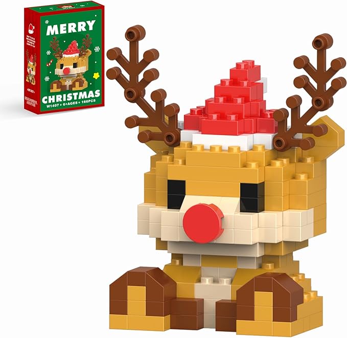 Christmas Reindeer Building Blocks Set Compatible with Lego Advent Calendar 2025 Stacking New Toys Holiday Present Box New Year Xmas Gifts for Kids for Boys & Girls and Adults