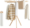Clothes Drying Rack Tripod,Laundry Hanger Dryer Rack,Portable Drying Rack,Outdoor Clothes Rack-Drying Rack Clothing Laundry Bedroom Household Wooden-16rods