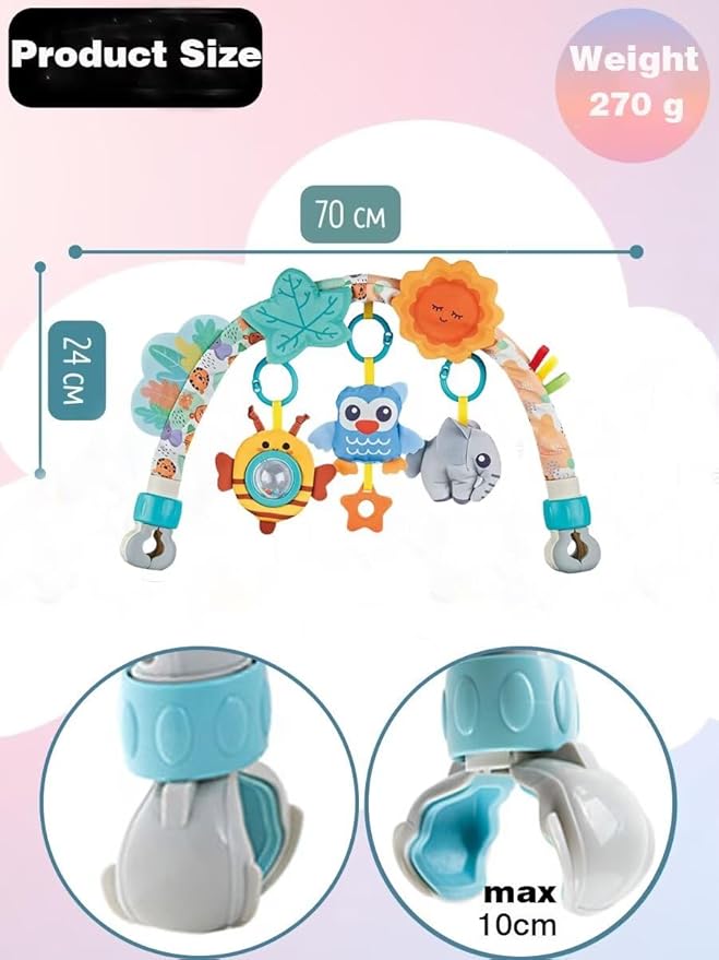 Baby Stroller Arch Toys, Pau1Hami1ton Car Seat Toys,Baby Gifts.S-19(Blue Owl)