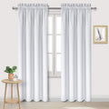 DWCN Blackout Curtains for Bedroom – Thermal Insulated Room Darkening Drapes for Living Room, Greyish White, W 42 x L 84 Inch, Set of 2 Rod Pocket Curtain Panels