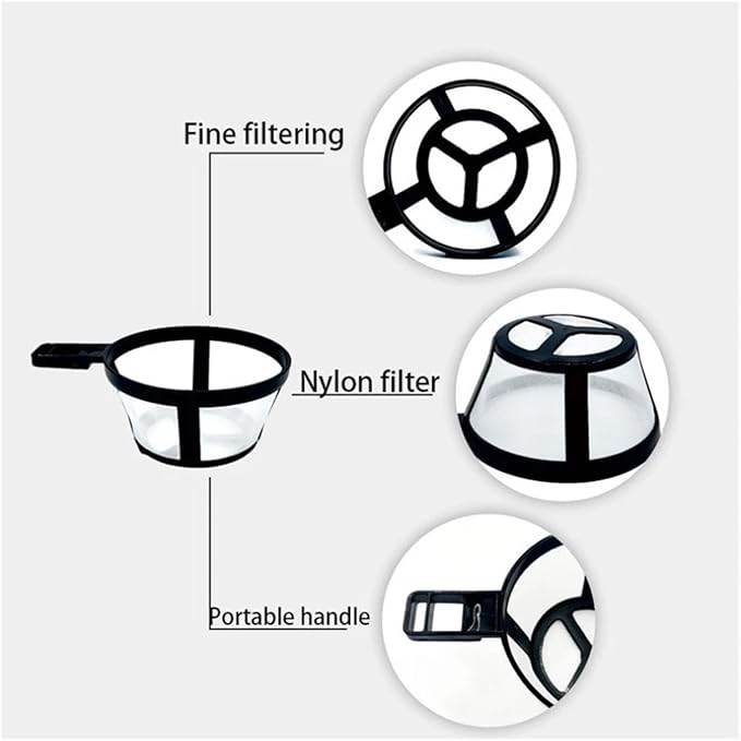1/3/5/10pcs Coffee Filter Reusable Nylon Coffee Pot Filter Portable Basket Cup Style Environmental Protection Mesh Coffee Tools(5pcs)