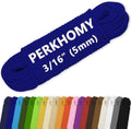 PerkHomy Cotton Rope 3/16" (5mm) 100 ft Multi Purpose Utility Diamond Braided Cord, Natural Cotton for Clothes Line Camping Crafting Flag Pole, Blue