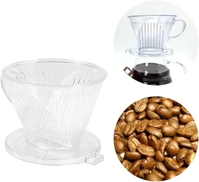 Transparent Cone Shaped Reusable Coffee Filter, Portable Drip Coffee Maker Cup, Dripper for Pure Flavor Extraction