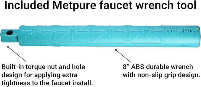 Metpure Non-airgap NSF Certified RO Faucet Reverse Osmosis Drinking Water Filtration System Water Dispenser Spout (Satin Nickel). Vase Style with Faucet Wrench.