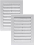 Vent Systems 4.5" x 6" Inch (Opening Dimensions) - Pack of 2 - Plastic White Soffit Vent Cover - Flat Rectangular Air Vent Grille - Air Vent Deflector - HVAC 6" x 8" Inch (Overall Dimensions)