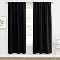 RYB HOME Blackout Curtains for Living Room, Back Tab & Rod Pocket Top Insulating Window Decor for Bedroom Dining Sliding Glass Door Home Office, W 62 x L 84, Black, 2 Panels