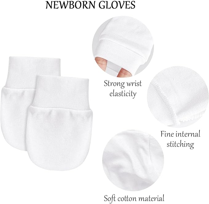 Baby Mittens No Scratch Mittens Infant Soft Gloves Mittens for 0-6 Months Boys Girls