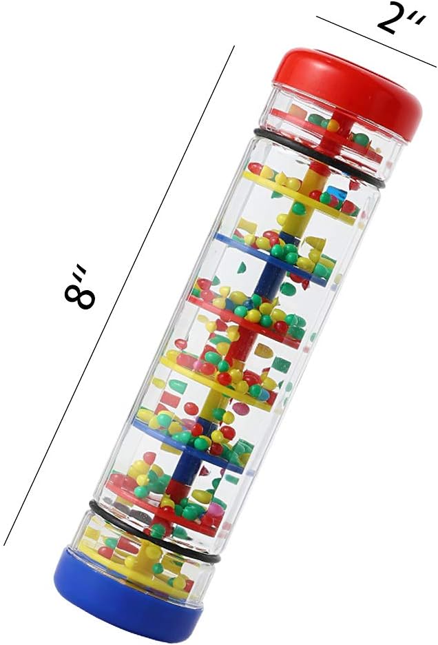 Rainmaker 8 inch Mini Rainstick for Babies Rattle Tube Rain Stick Shaker Music Sensory Auditory Instrument Toy for Baby Child Girl (8 inch)
