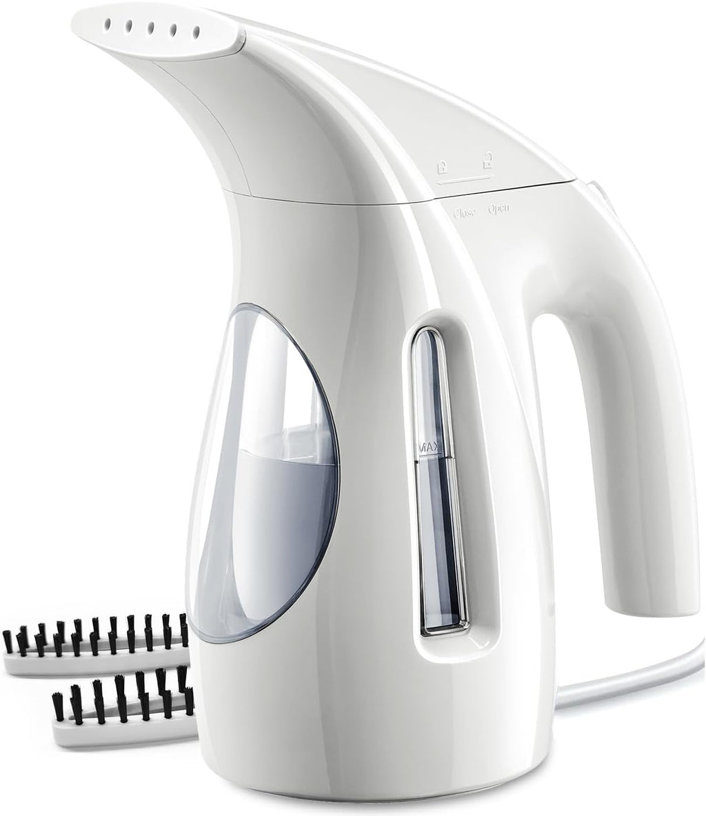 HiLIFE Steamer for Clothes, Portable Handheld Design, 240ml Big Capacity, 700W, Strong Penetrating Steam, Removes Wrinkle, for Home, Office and Travel(ONLY FOR 120V)(White)