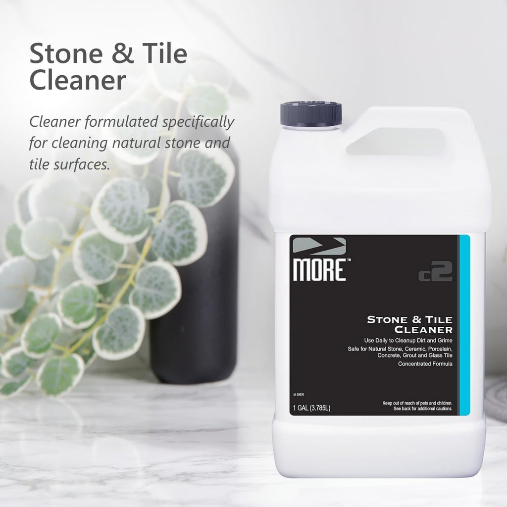 MORE - Stone & Tile Cleaner - Grout & Floor Cleaner for Natural Stone, Marble, Concrete, Ceramic, & Porcelain - Water-Based Grout Cleaner for Tile Floors - Concentrated Formula - pH Neutral - 128oz