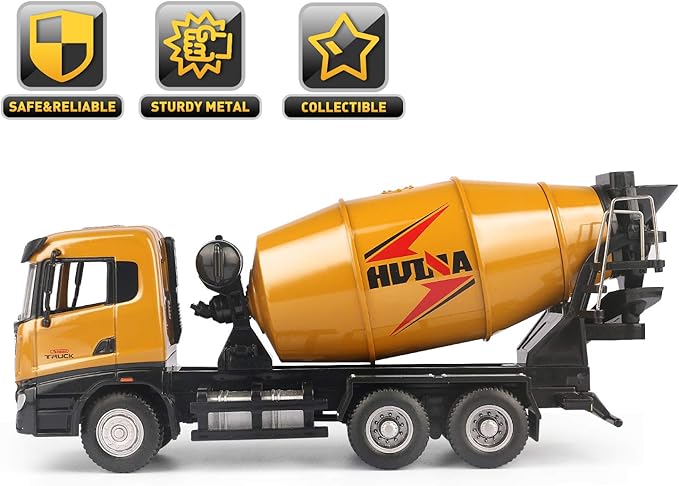 duturpo 1/50 Scale Metal Diecast Cement Mixer Toy Truck, Metal Construction Vehicles Trucks Model Toy for Boys Kids