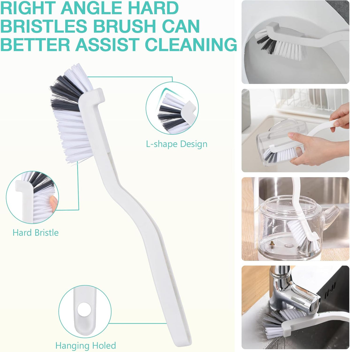 Crevice Cleaning Brush,12 Pcs Cleaning Supplies Cleaning Brush Tools,Hard Bristle Cleaning Brushes for Household Use Bathroom Tiles Kitchen Corner,Sink,Teapot, Bottle,Blender Practical and Durable