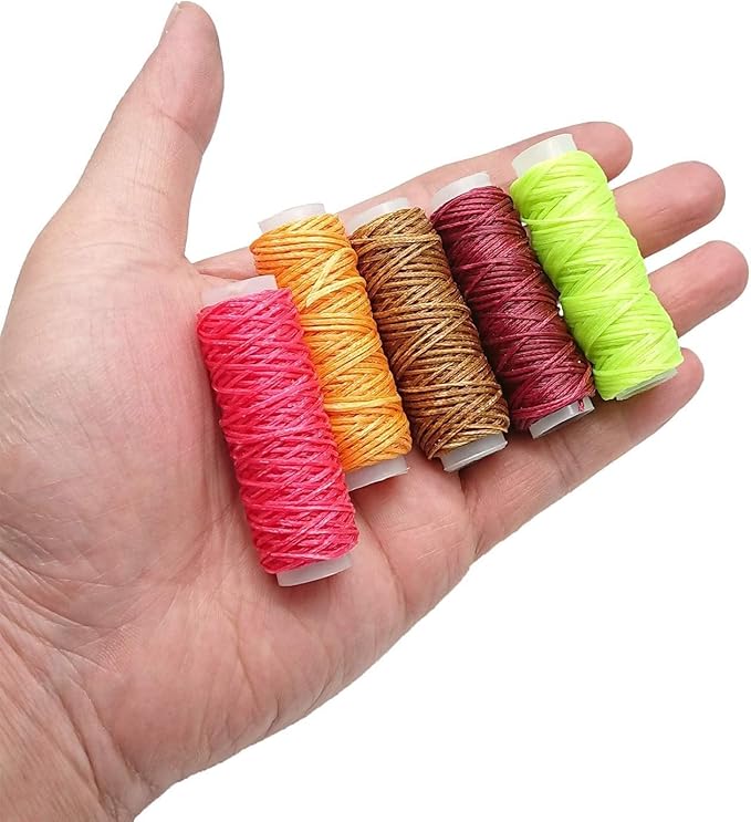 48 Colors Waxed Thread, Leather Sewing, Hand Stitching Thread for Hand Sewing Leather and Bookbinding, 13Yards Per Color
