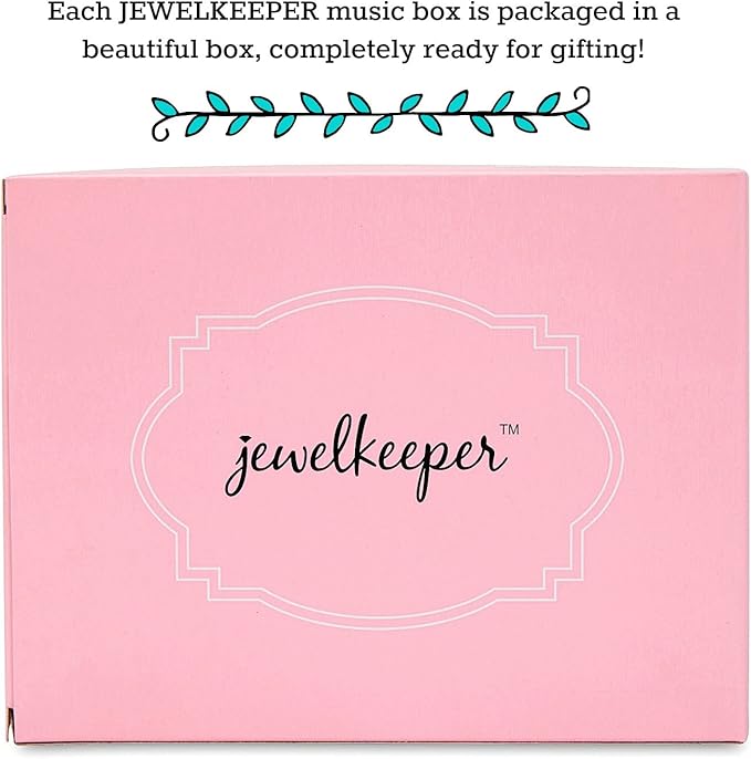 Jewelkeeper Girl's Musical Jewelry Storage Box with Twirling Fairy Blue and White Star Design, Swan Lake Tune