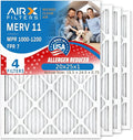 AIRX FILTERS WICKED CLEAN AIR. 20x25x1 Air Filter MERV 11 Electrostatic Pleated Air Conditioner Filter 4 Pack HVAC AC Furnace Filters