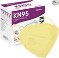 Miuphro KN95 Face Mask, 5-Layer Design Cup Dust Safety KN95 Masks 25 Pack, Yellow