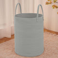 Large Woven Laundry Basket Hamper,80L Cotton Rope Storage Bin for Blankets,Toys and Clothes,Decorative Tall Nursery Hamper for Living Room,Baby Nursery,Bathroom and Bedroom,Grey