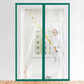 Amylove Zipper 60 x 102 Inch Dust Barrier Kit Construction Door Barrier 5 x 8.5 ft Reusable Plastic Curtain Cover Containment Standard Doorway Temporary Wall Screen Green Sheeting for Bathroom Hallway